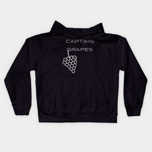 Captain Grapes Typography White Design Kids Hoodie